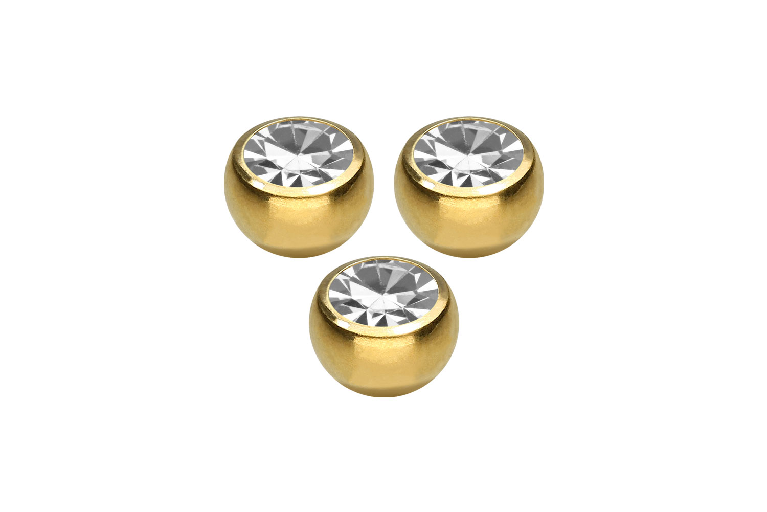 SET Chirurgenstahl Schraubkugel KRISTALL von Piercingline